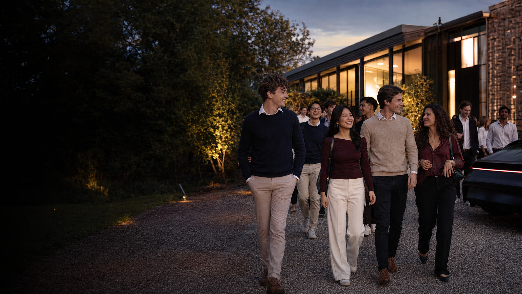 Studenten onderweg naar een LIVA-evenement
